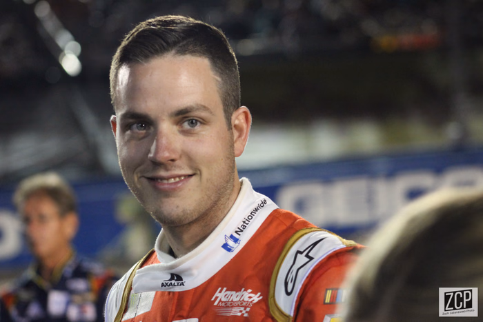 Alex Bowman in Hendrick Motorsports firesuit at Darlington Raceway in 2019