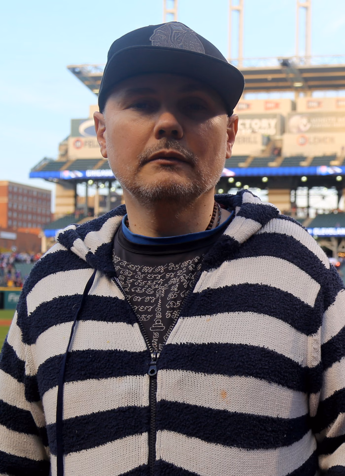 Billy Corgan at a Chicago Cubs game in 2016
