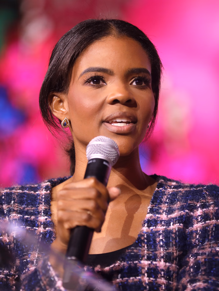 Candace Owens speaking at an event in 2024