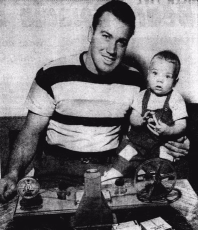 Duke Snider with his young son in a 1950 photograph