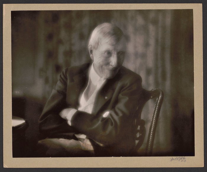 John D. Rockefeller seated for a portrait in 1918