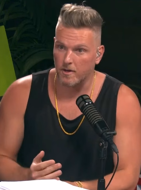 Pat McAfee hosting The Pat McAfee Show in 2022