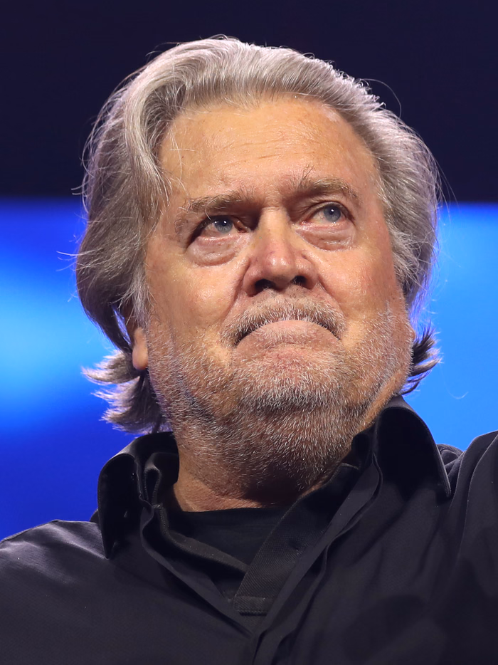 Steve Bannon speaking at an event in 2023
