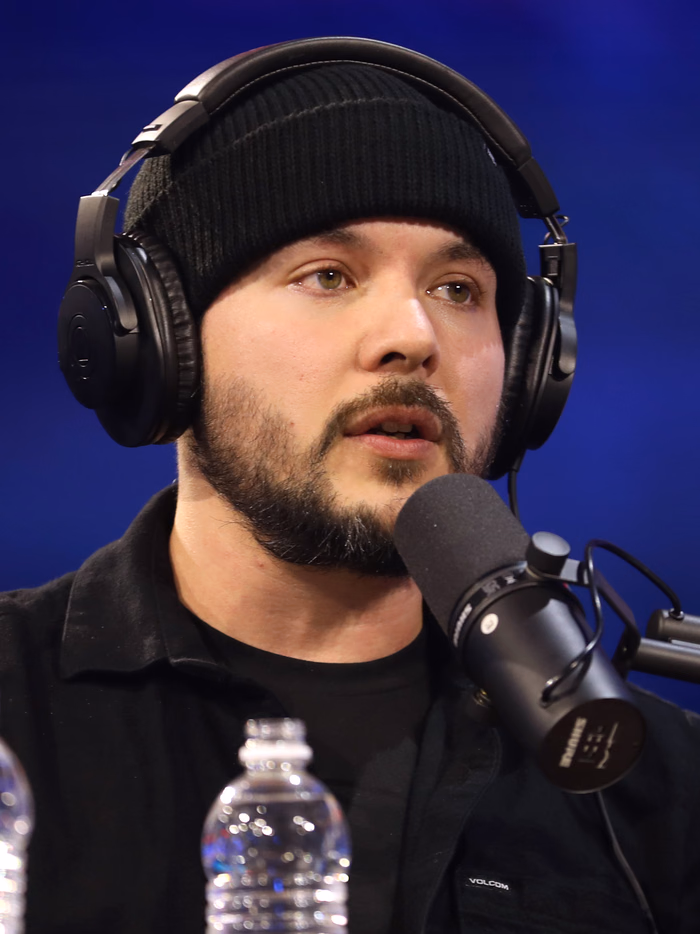 Tim Pool recording a podcast in 2023